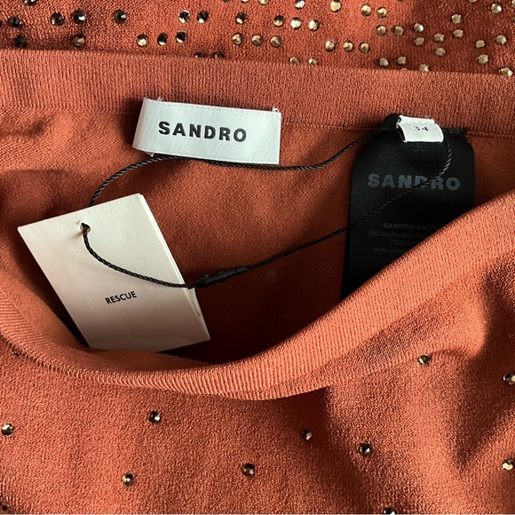 NWT Sandro Rhinestone-Embellished Midi Skirt - Picture 10 of 10